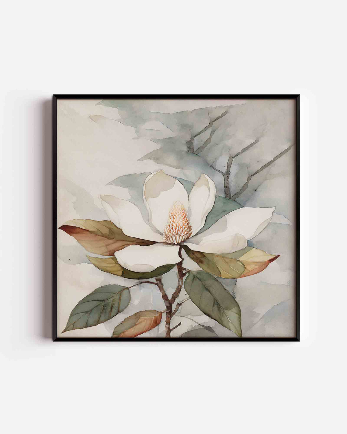 Abstracte – bloemen vierkante poster als wanddecoratie