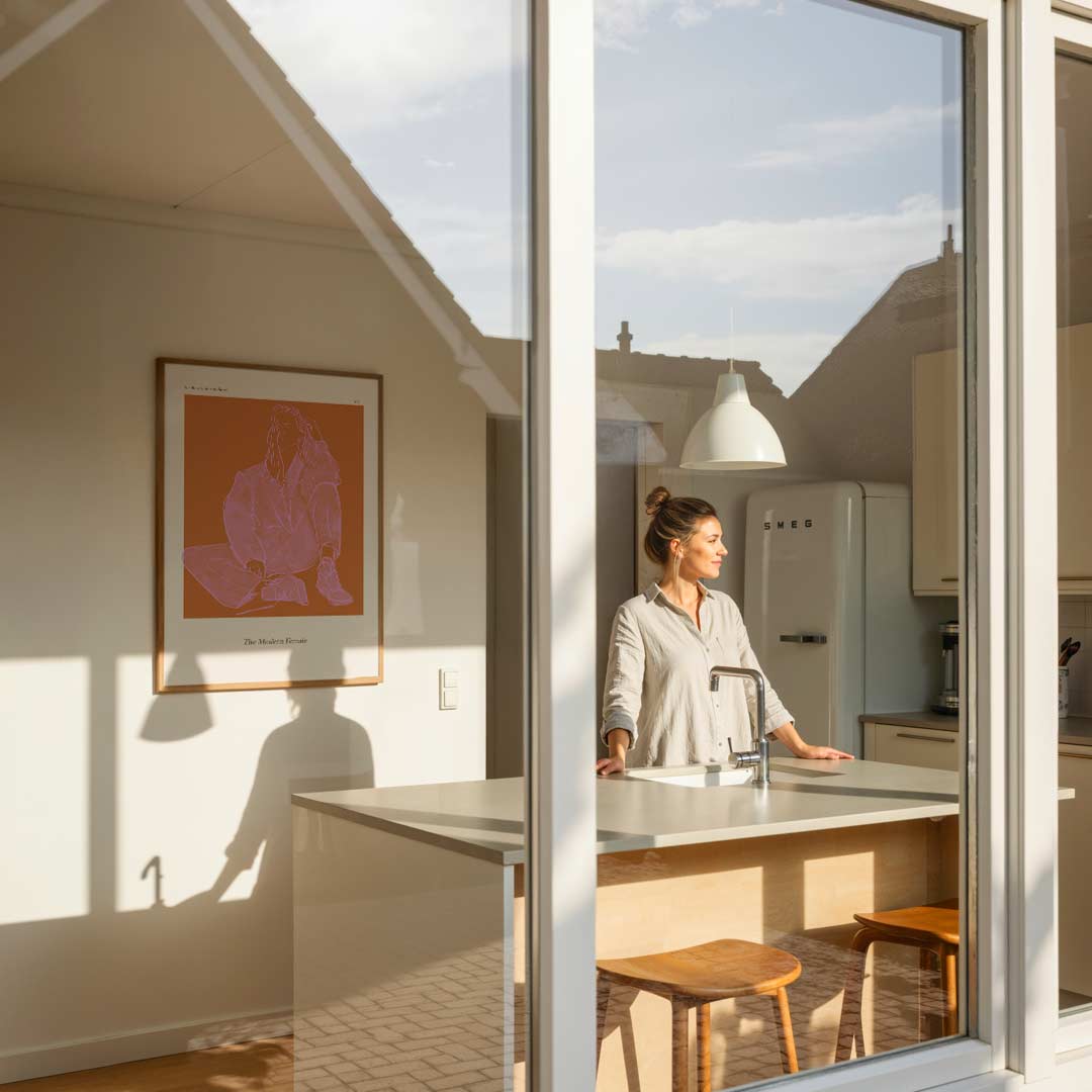 Moderne Vrouw Illustratie – vrouwelijke portretposter in staand formaat