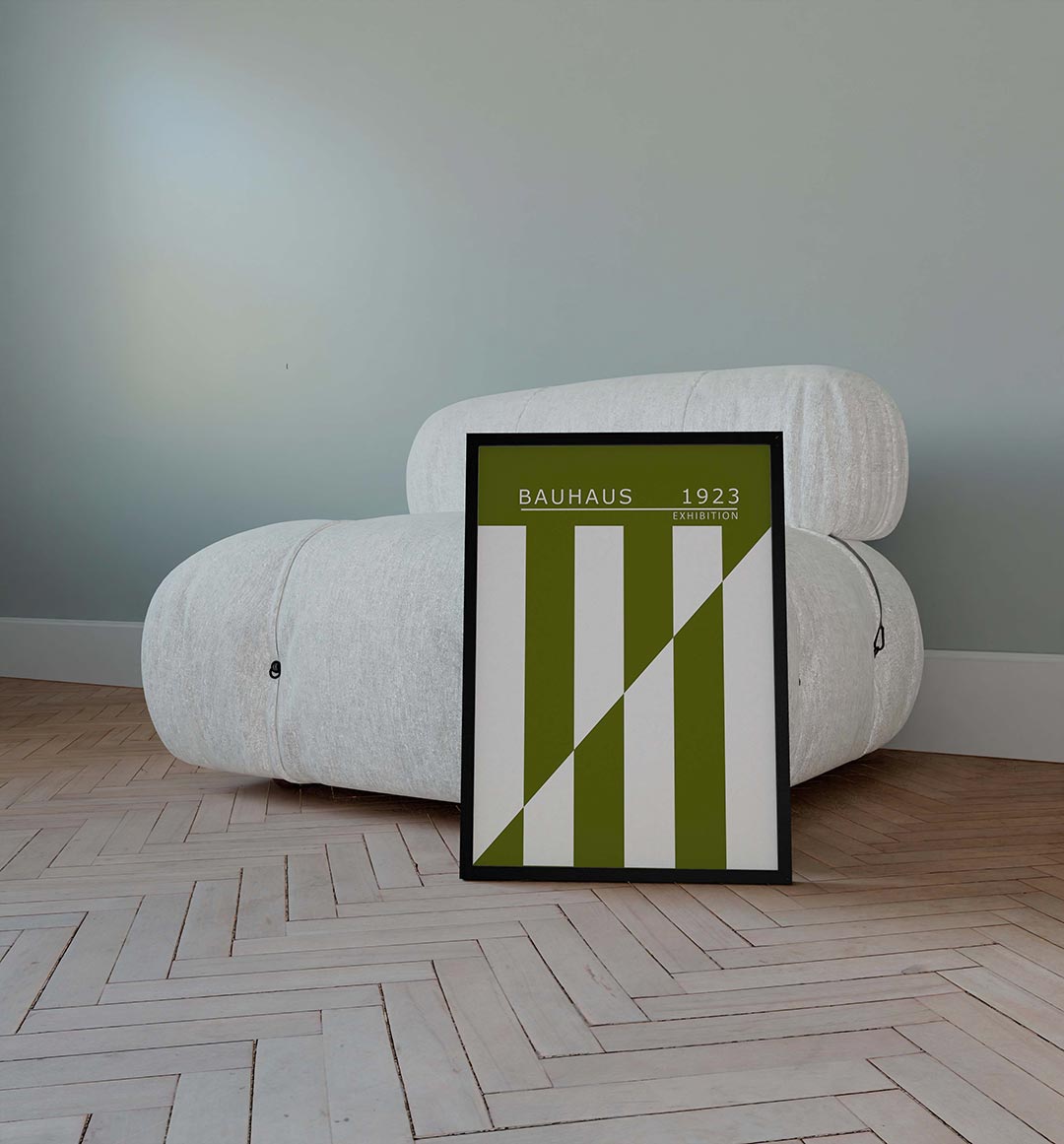 Lijnen en vlakken – geometrische poster in Bauhaus-stijl van WallArtistic