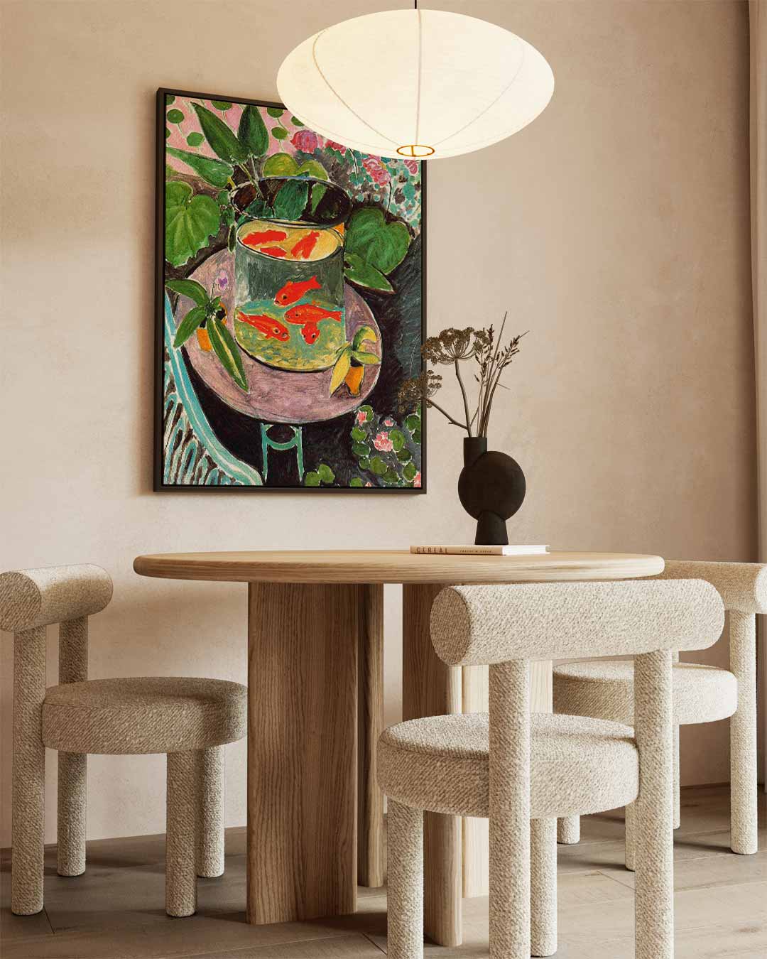 Goudvissen in de Tuin – modern portret kunstwerk van WallArtistic