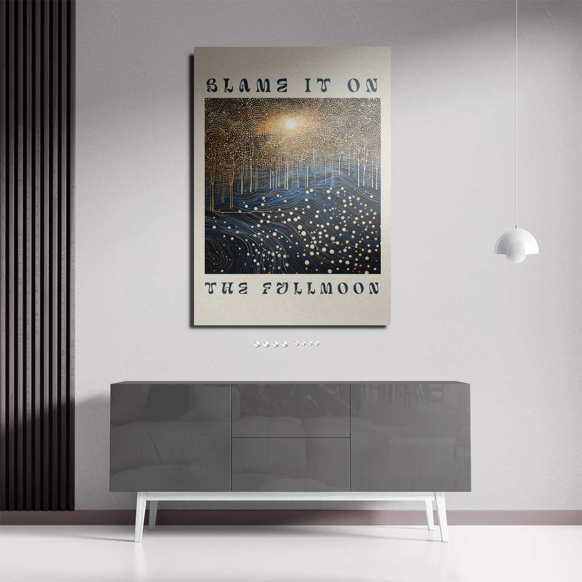 Blame It on the Full Moon – staande wandkunst voor woonkamer of interieur