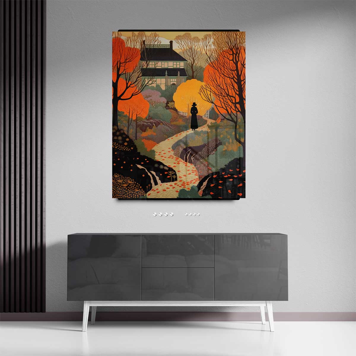 Herfstlandschap met Villa – portret wandkunst van WallArtistic
