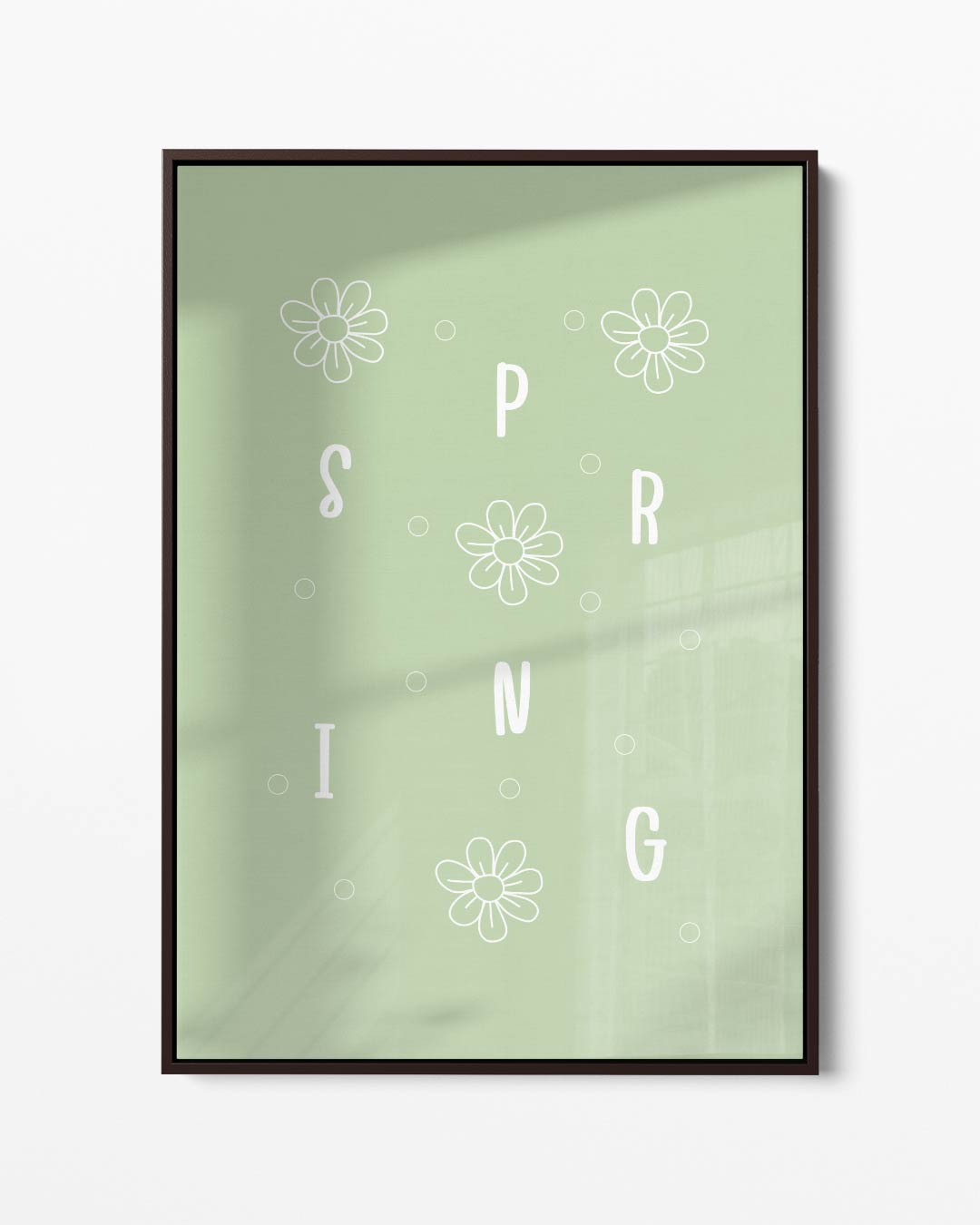 Vrolijke Lente Typografie Poster – portret kunstwerk als wanddecoratie