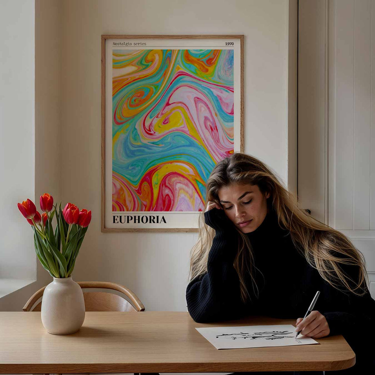 Vibrante Nostalgie – Popart poster als moderne urban wanddecoratie