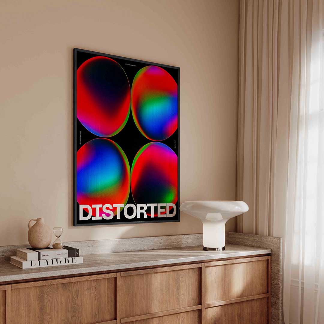 Distorted kleuren – urban poster in staand formaat