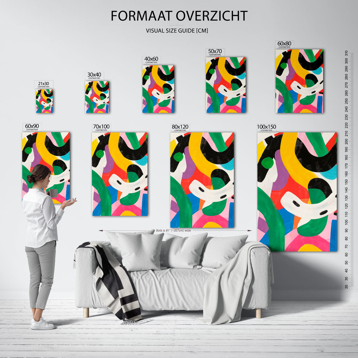 Kleurrijke abstracte vormen – staande muurposter met kleurrijke illustratie