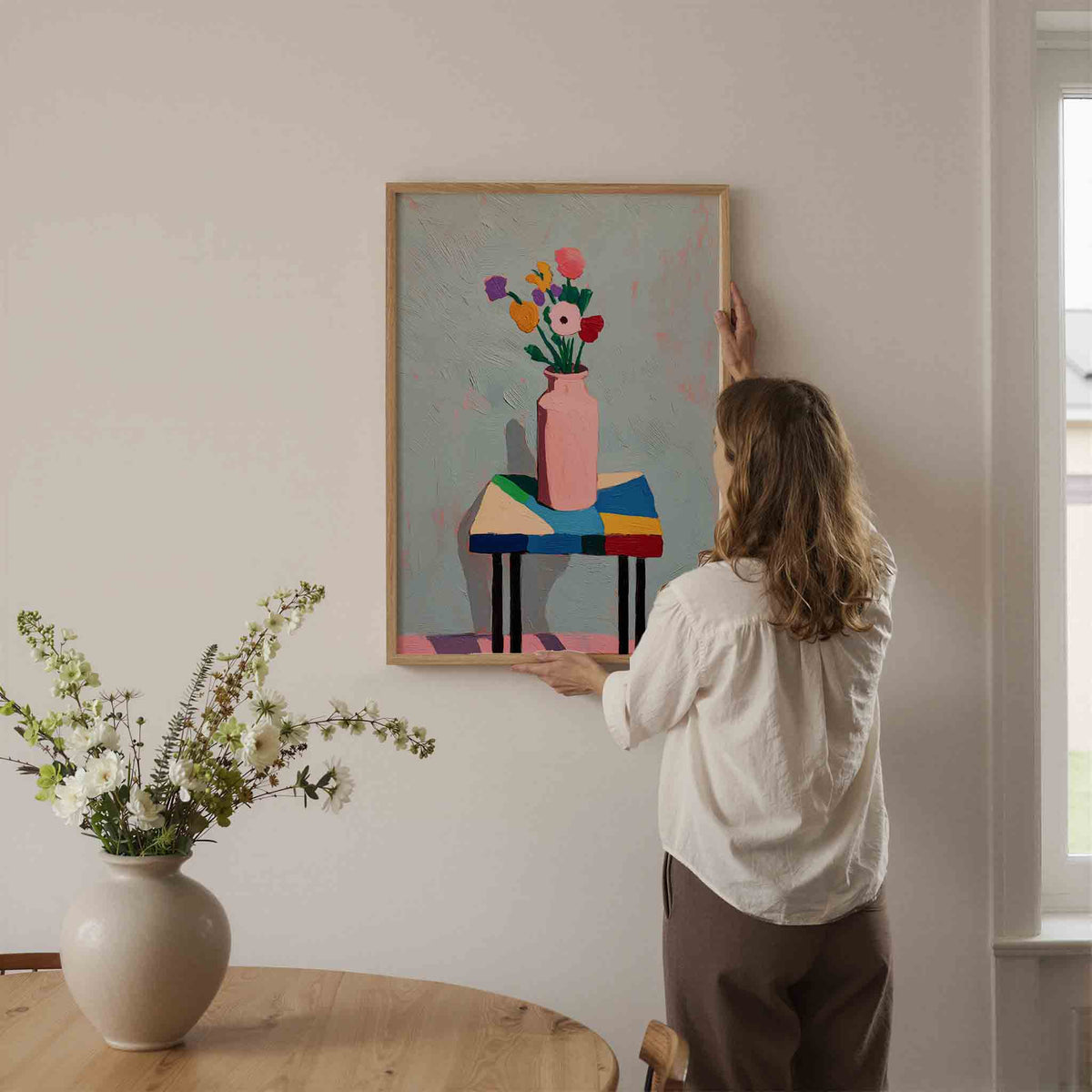 Bloemen in vaas – botanische wandkunst als portret poster