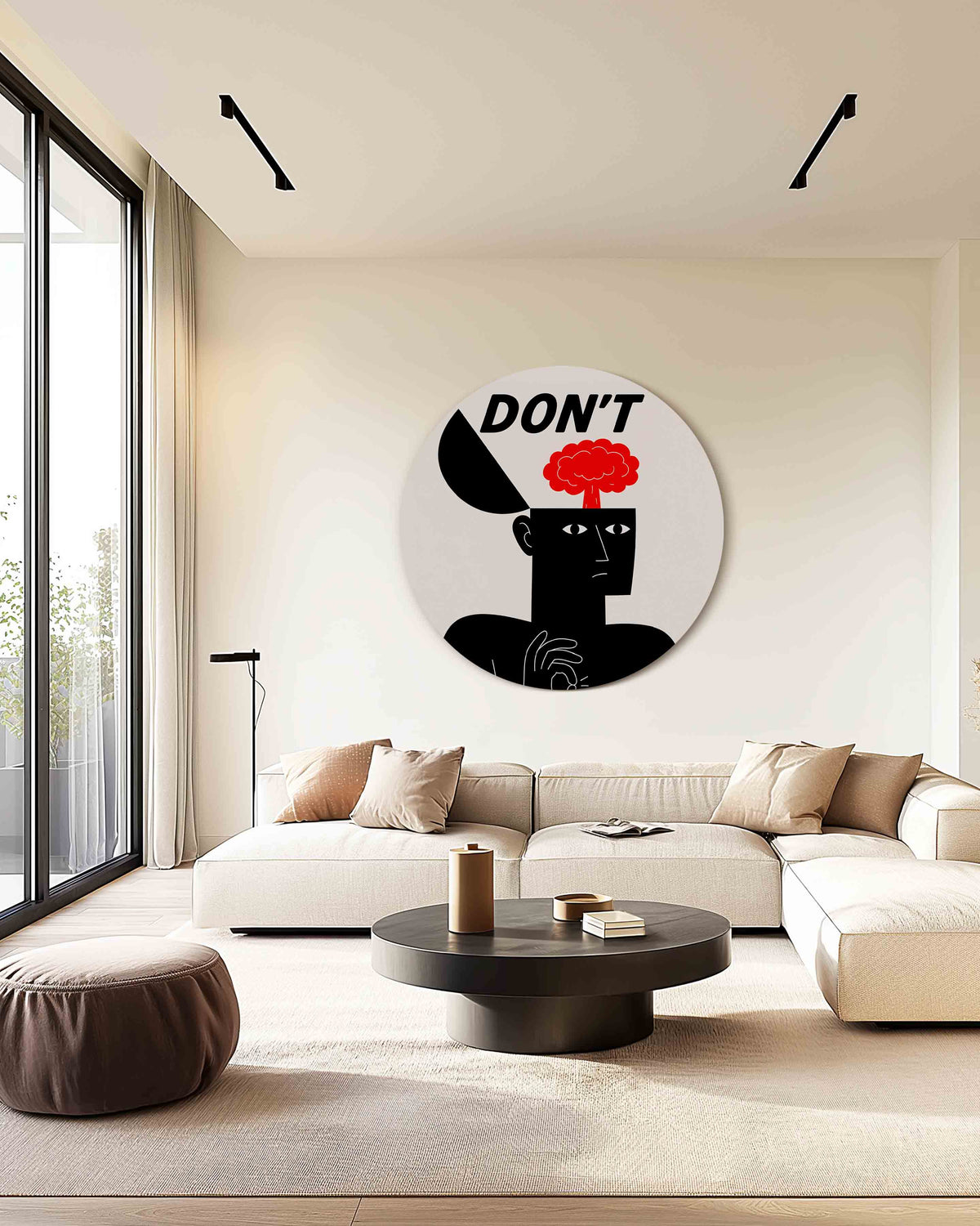 Grafische figuur met tekst Muurcirkel