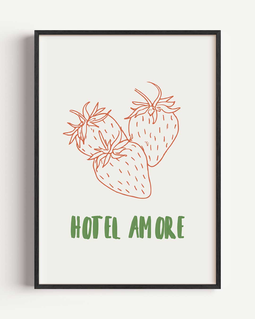Hotel Amore Aardbei – La Dolce Vita portret poster als wanddecoratie