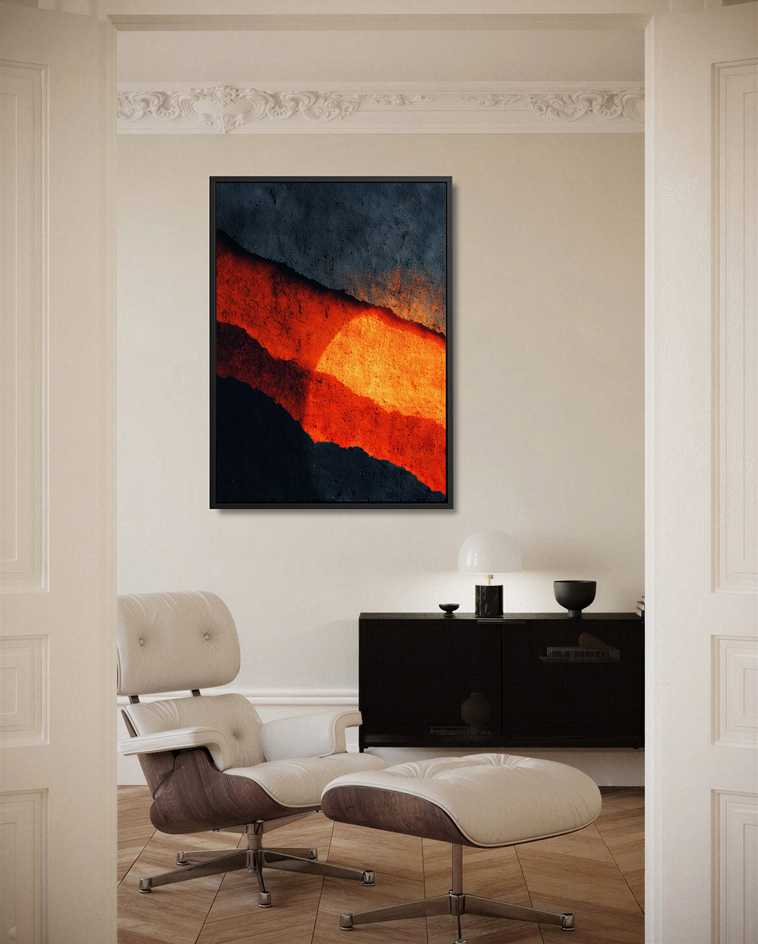 Vurige horizon – staand wanddecoratie kunstwerk