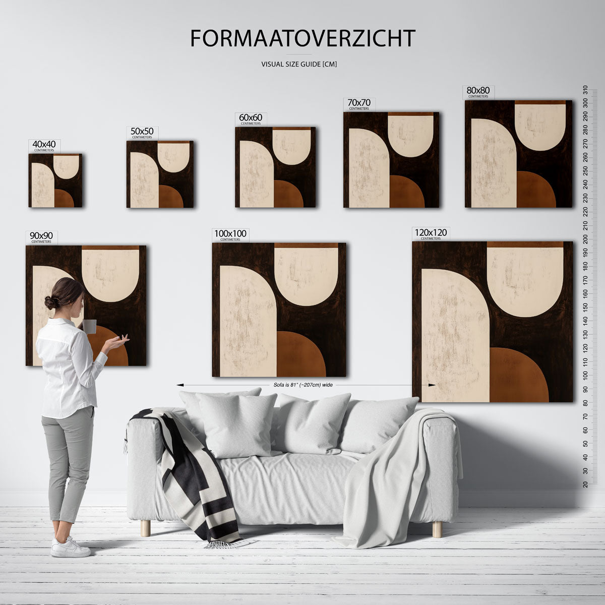 Abstracte vormen – vierkante muurposter voor een modern interieur