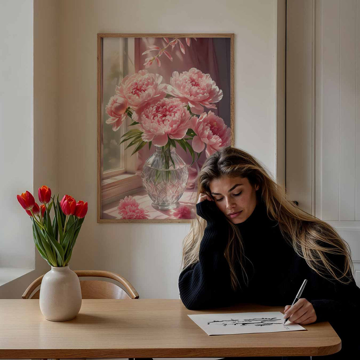 Zomerse Bloemenpracht – bloemen poster als moderne staande wanddecoratie