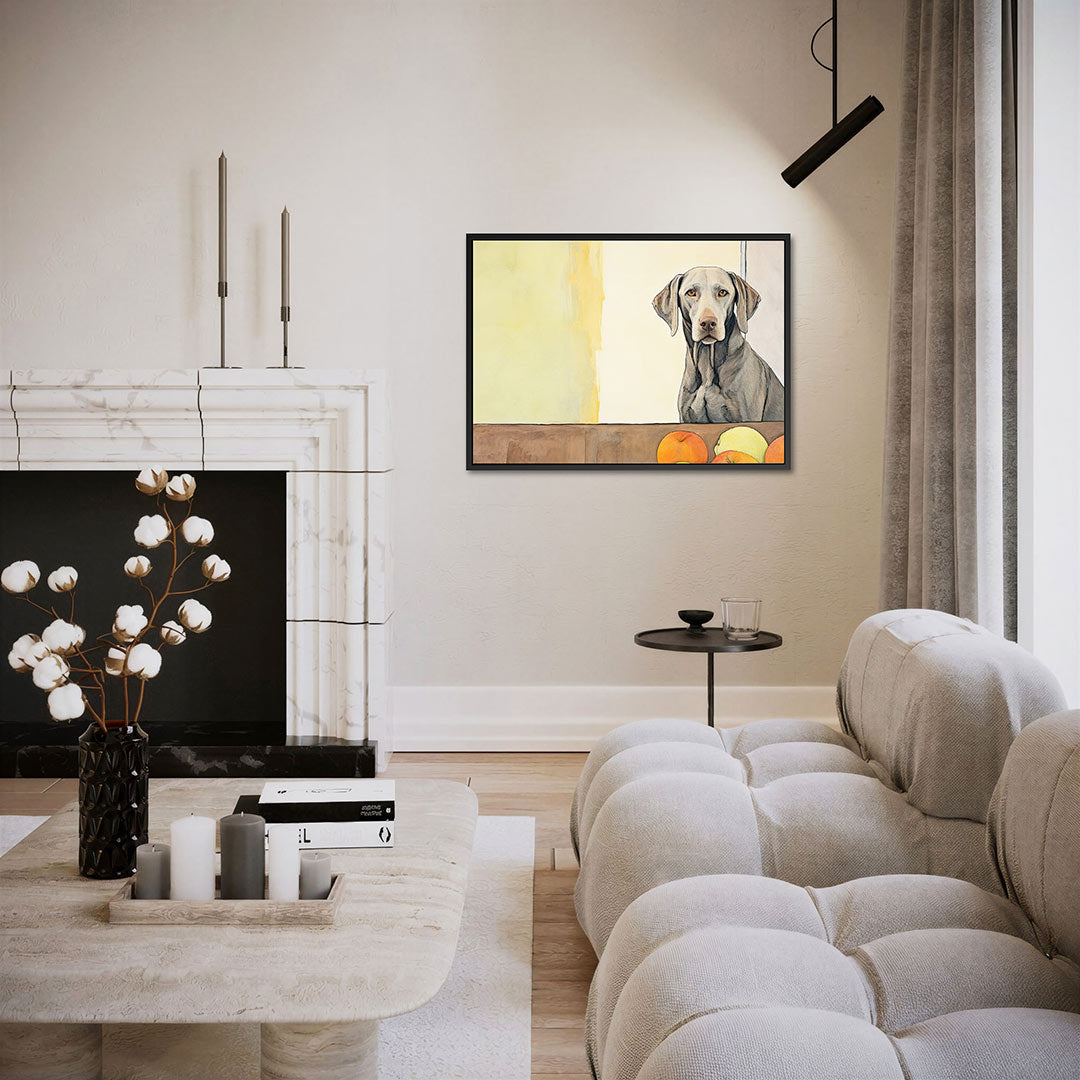 Hond en fruit – liggende wanddecoratie