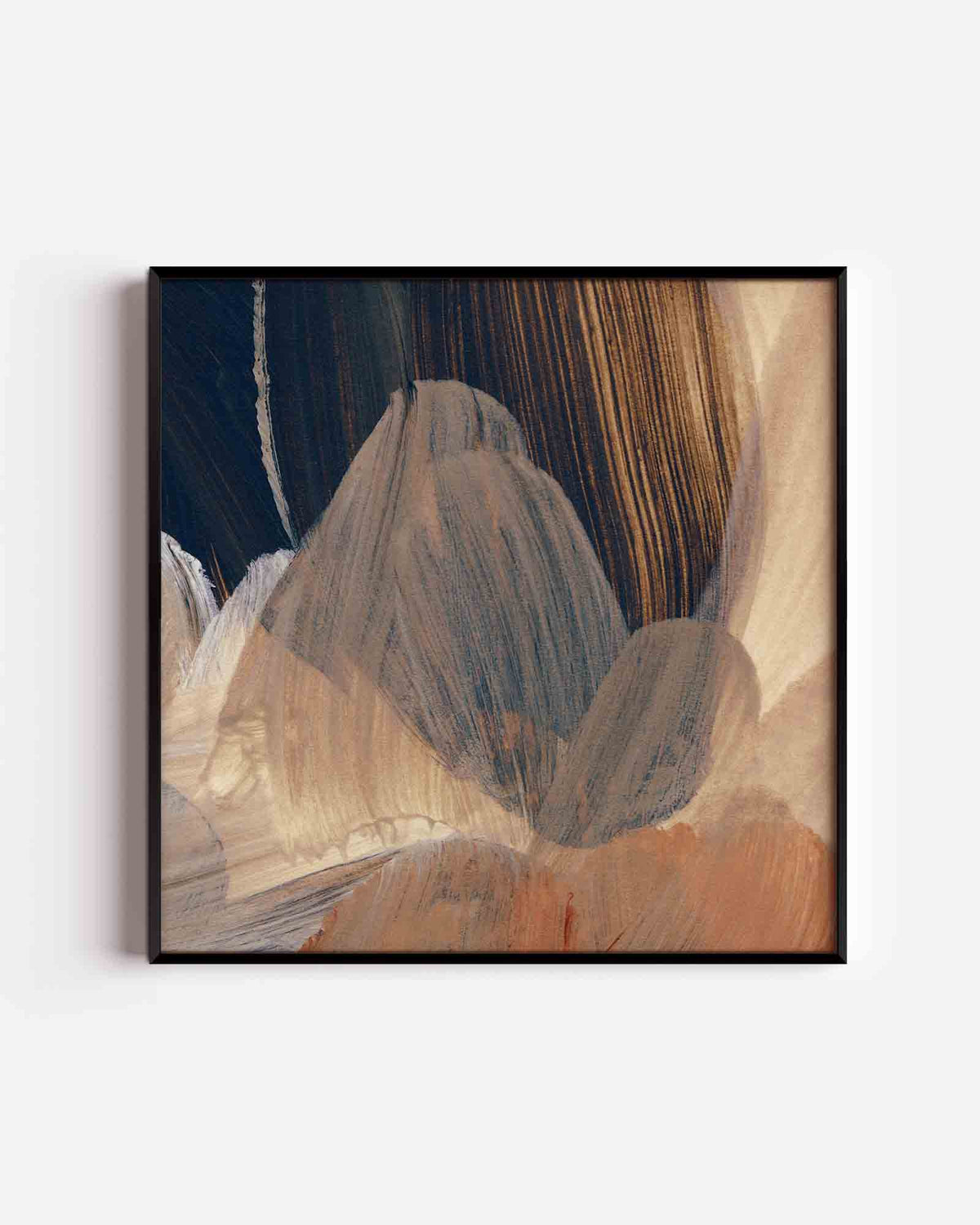 Abstracte penseelstreken – schilderkunst vierkante poster als wanddecoratie