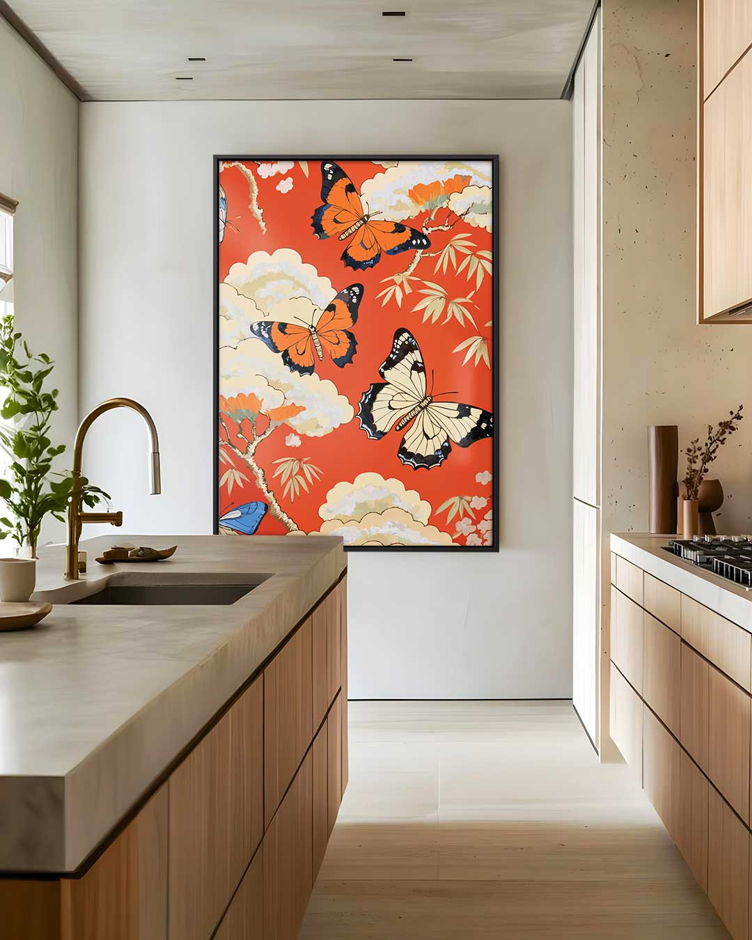 Vlinders in de Lucht – modern portret kunstwerk van WallArtistic