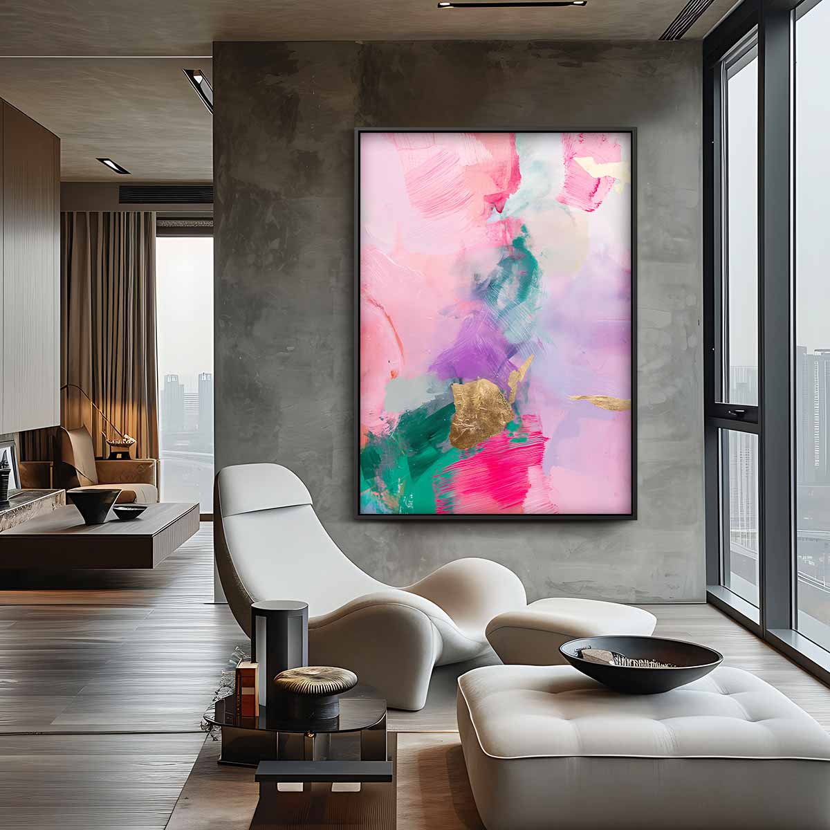 Vrolijke Kleurenpracht – staande wandkunst voor woonkamer of interieur