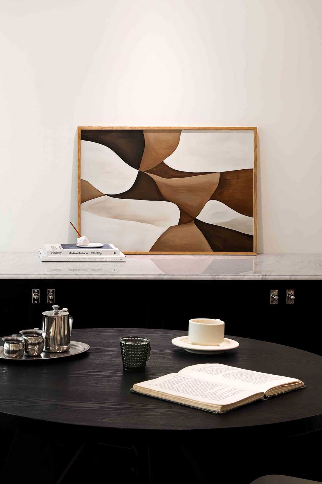 Abstracte vormen – abstracte poster in liggend formaat