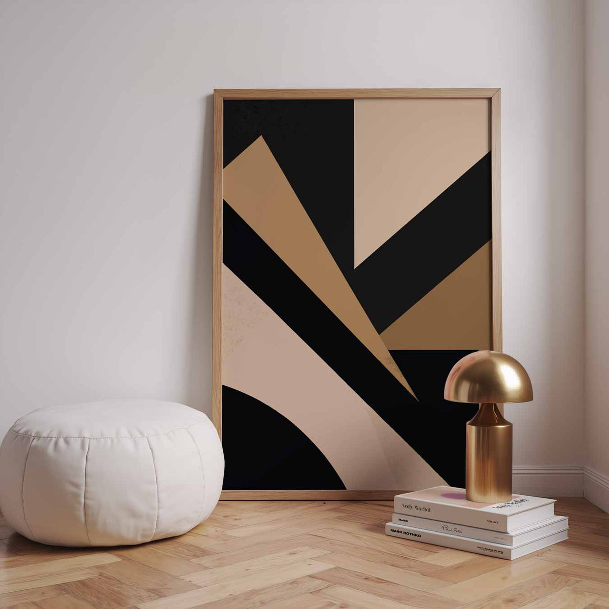 Moderne Abstracte Geometrische – staande kleurrijke abstracte wanddecoratie van WallArtistic