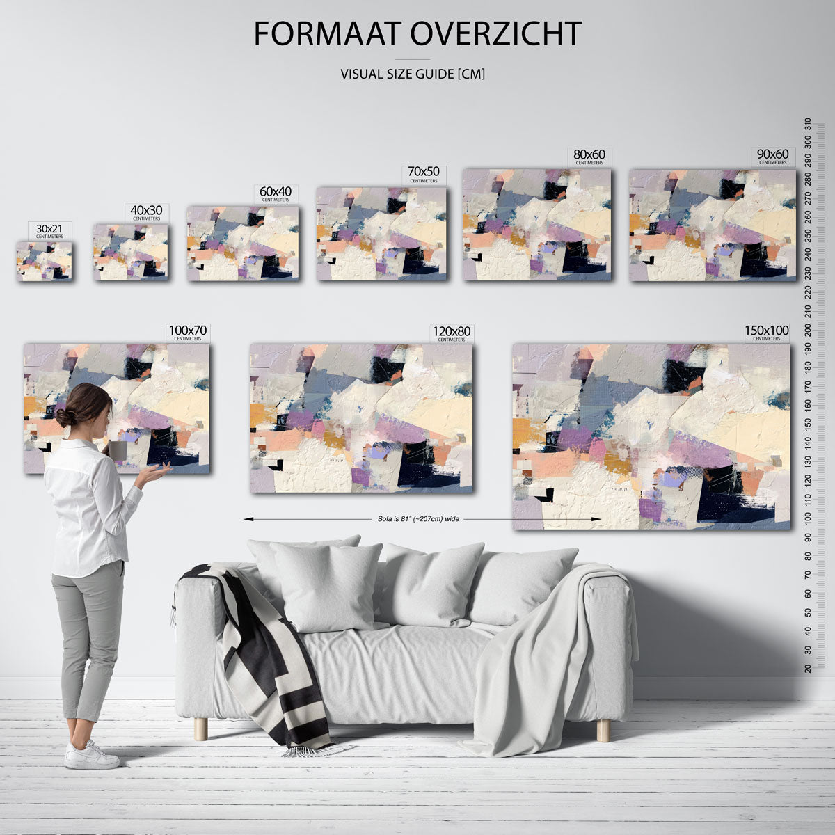 Abstracte vormen – liggende muurposter met abstracte vormen