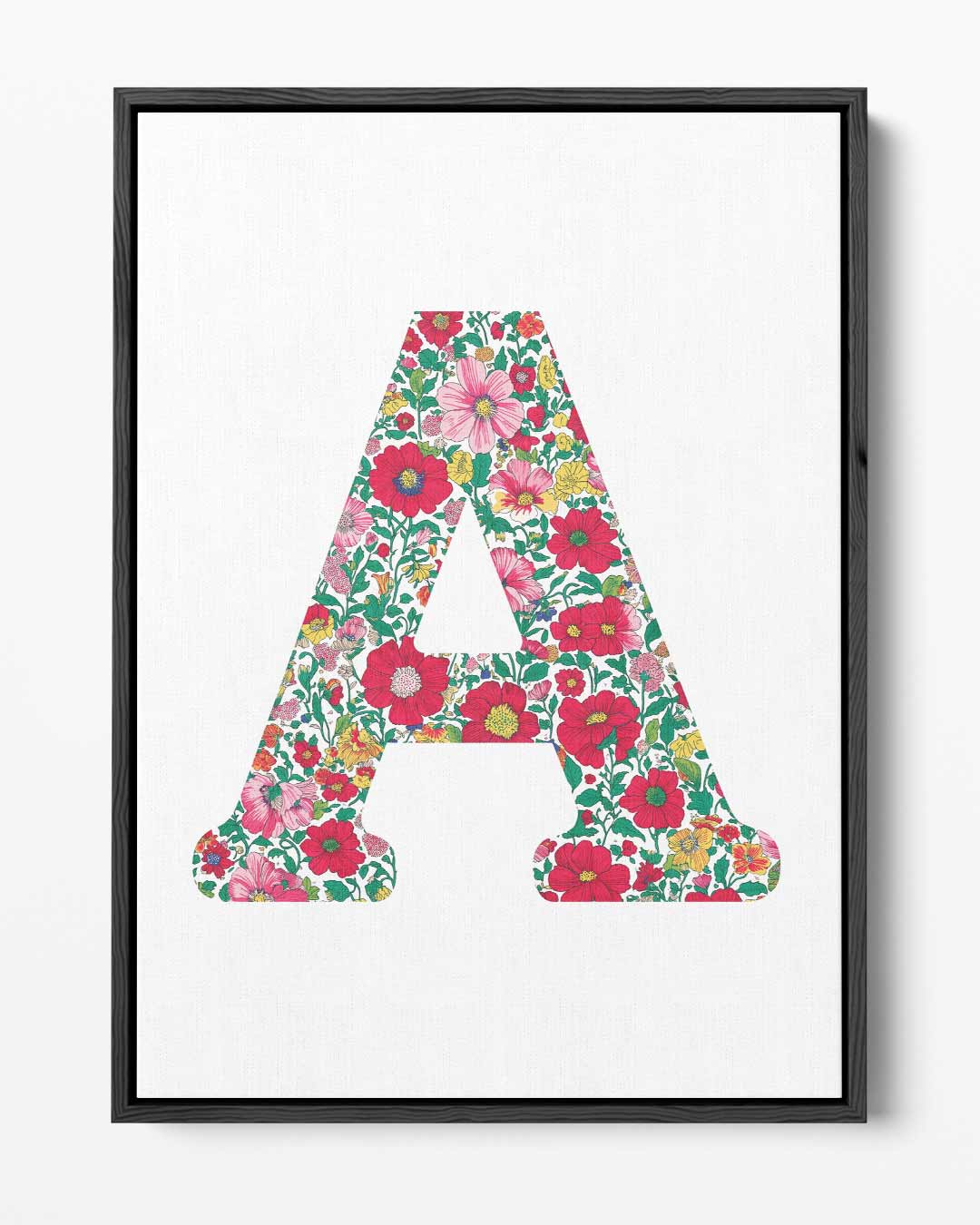 Bloemenalfabet Letter A – portret kunstwerk als wanddecoratie