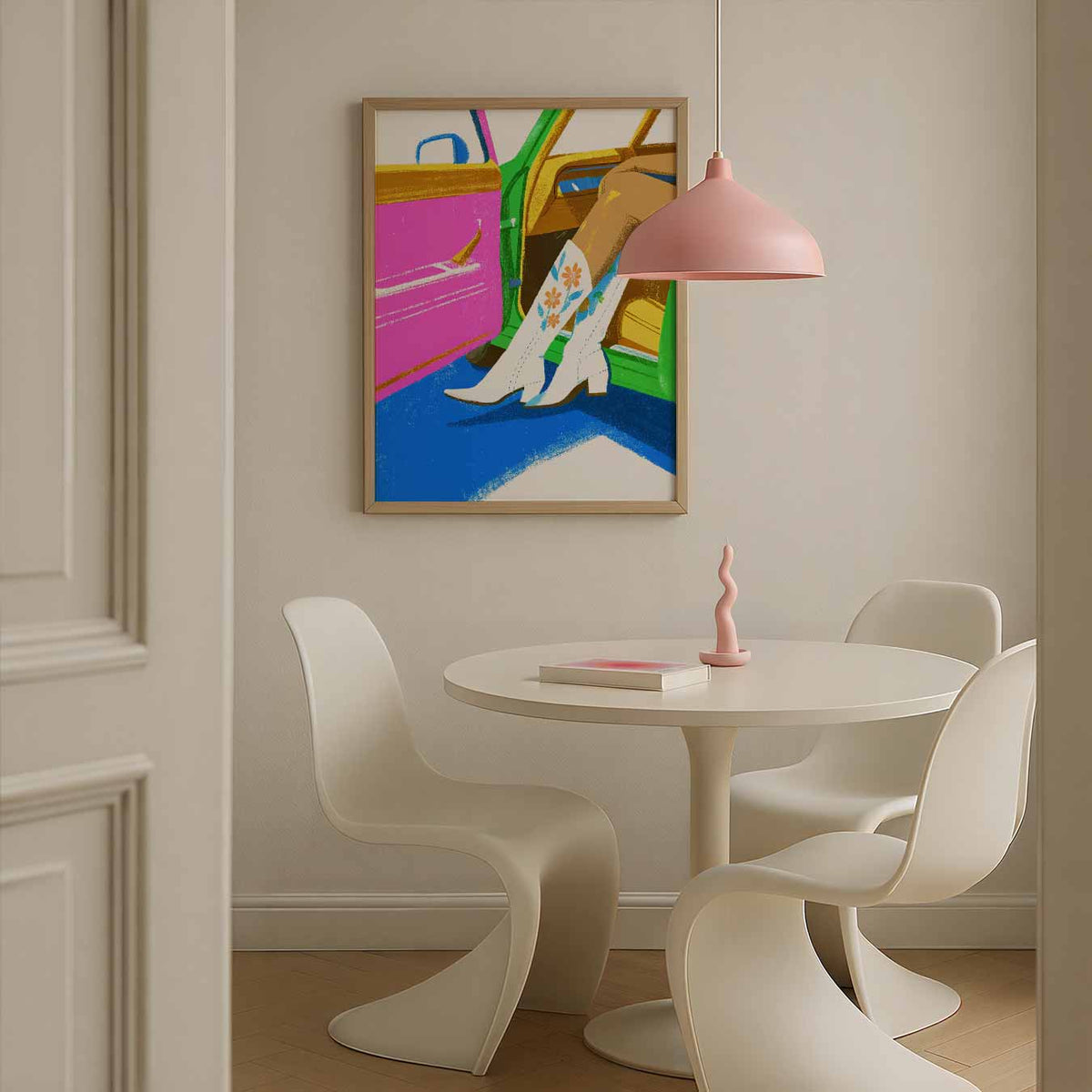 Trendy Retro Boots – staande paas wanddecoratie van WallArtistic