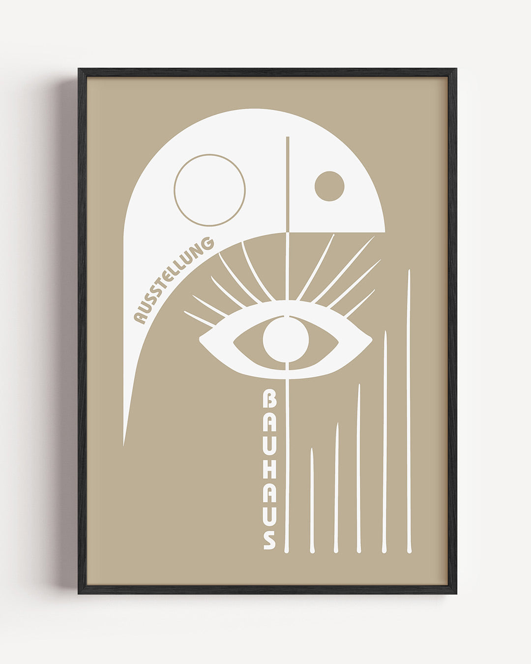 Oog en lijnen – staande Bauhaus poster als wanddecoratie