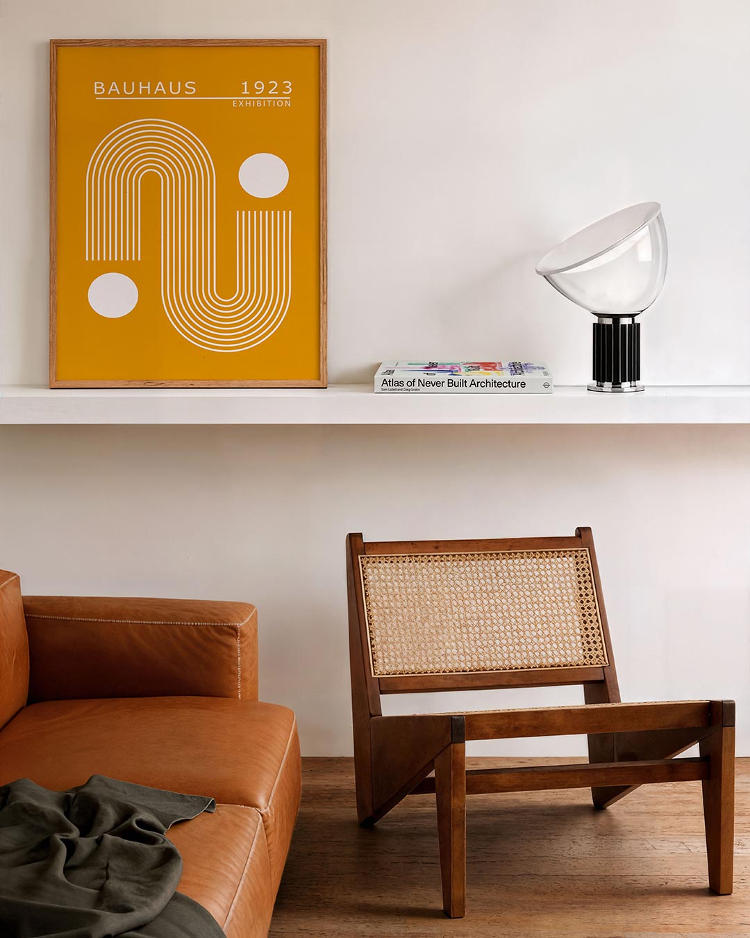 Lijnen en cirkels – staande Bauhaus poster voor aan de muur