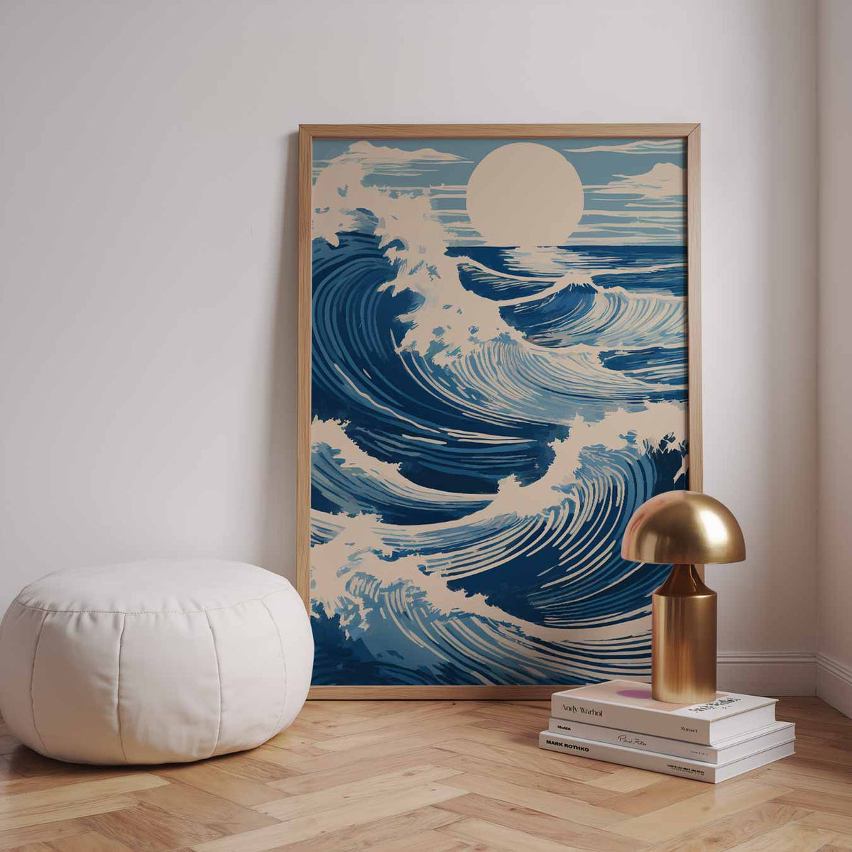 Kunstzinnige Oceaangolven – zomerse wandkunst als portret poster