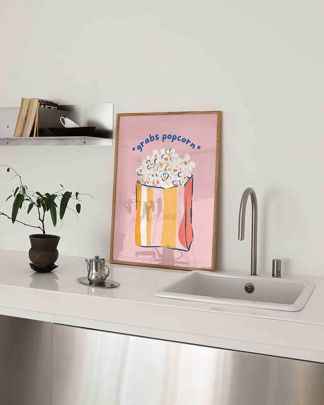 Popcorn illustratie – keukenposter in staand formaat