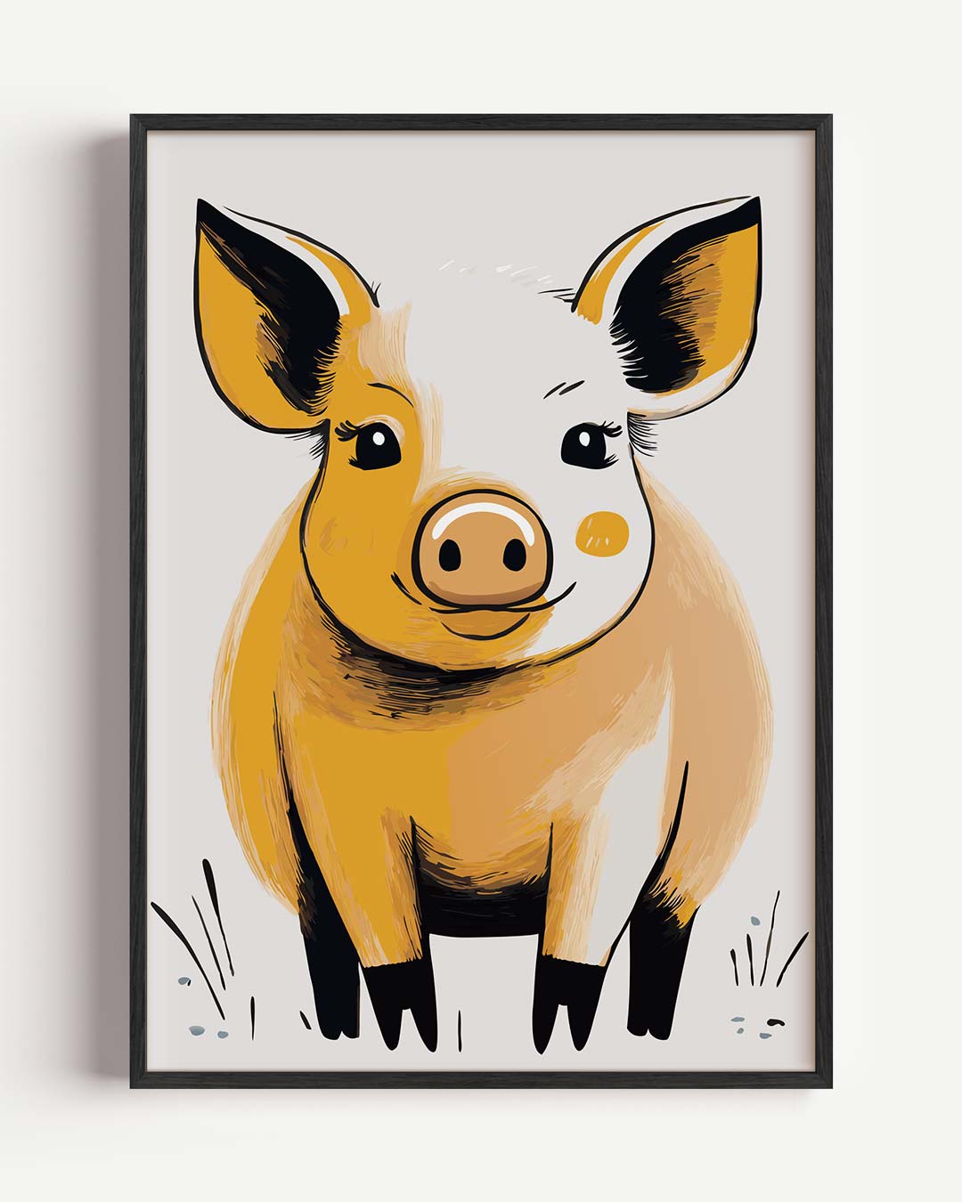 Vrolijke Varkenspracht – kids portret poster als wanddecoratie