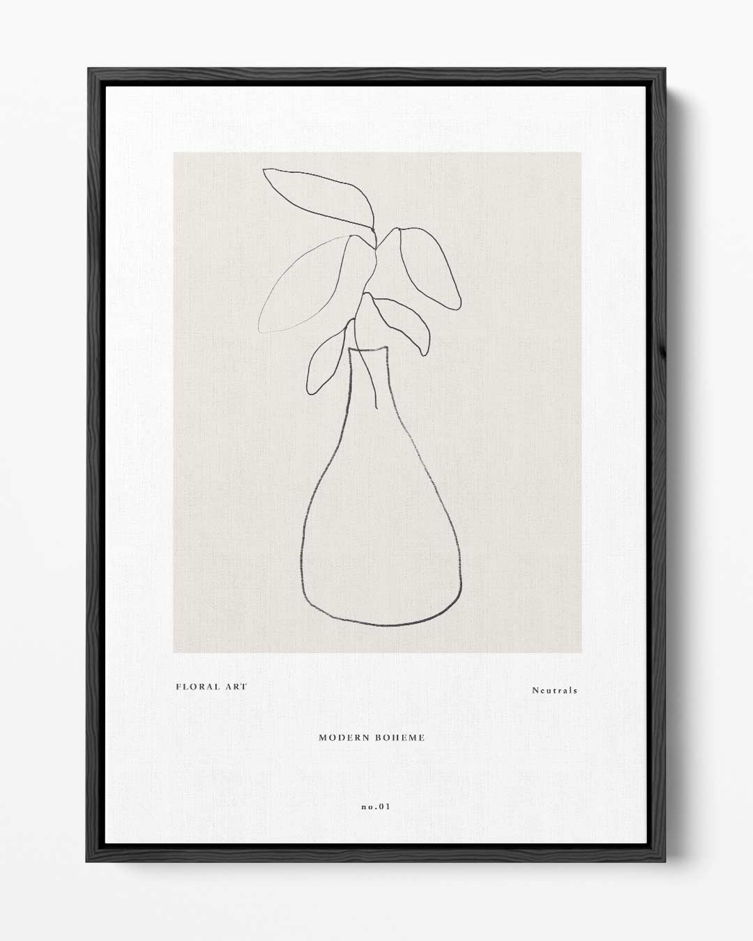 Minimalistische Botanische Vaastekening – portret kunstwerk als wanddecoratie