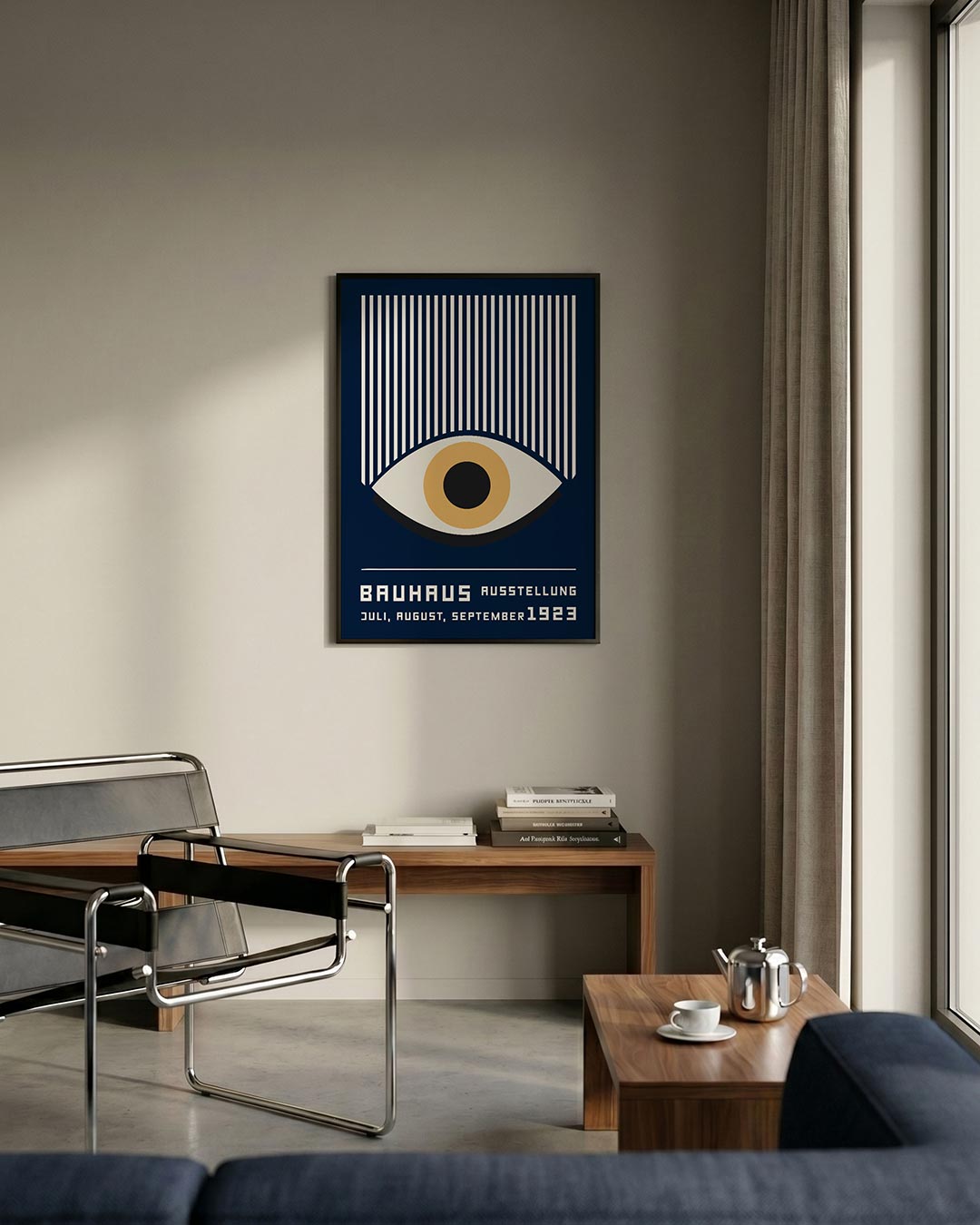 Lijnen en oog – staande Bauhaus poster voor aan de muur