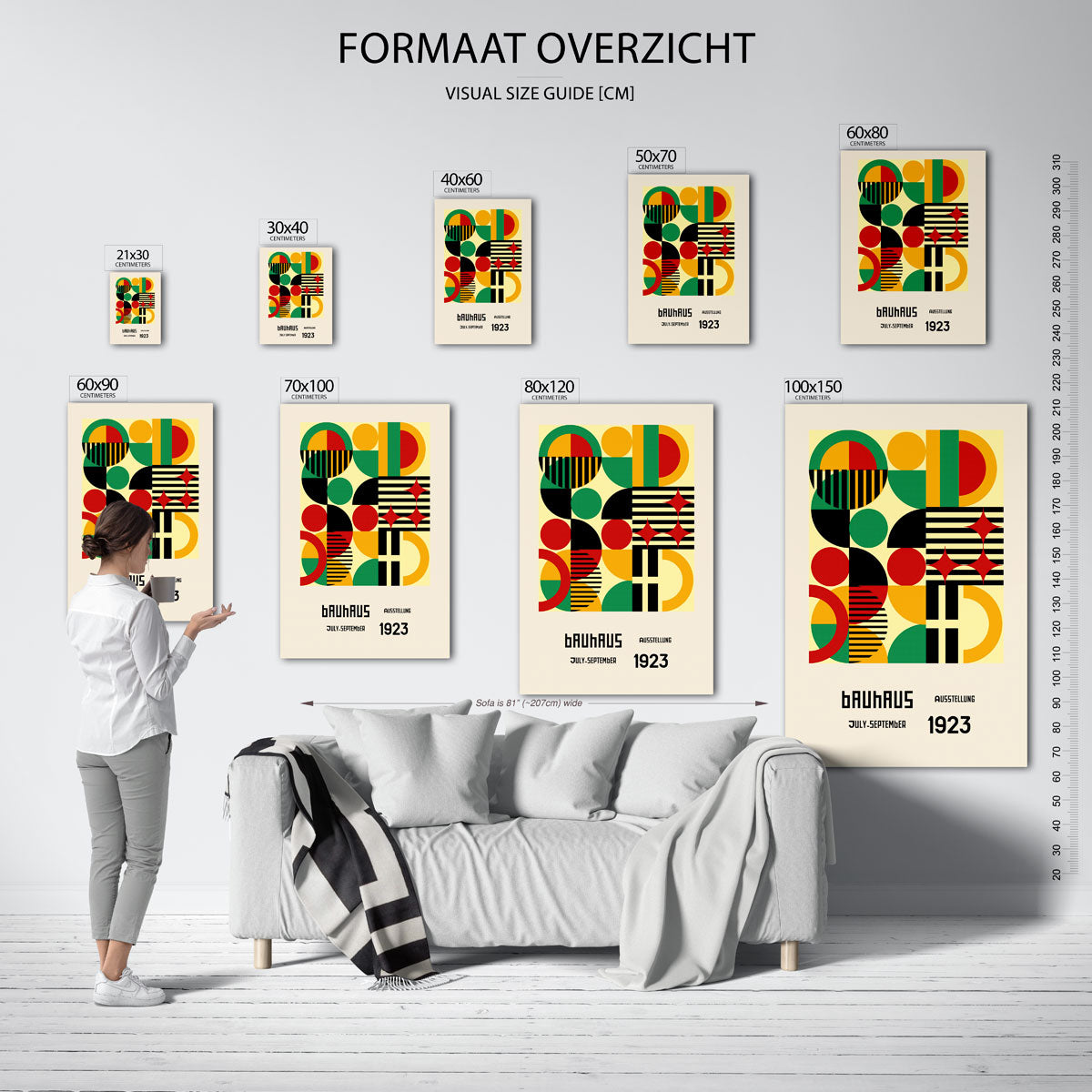 Vormen en kleurvlakken – geometrische poster in Bauhaus-stijl van WallArtistic