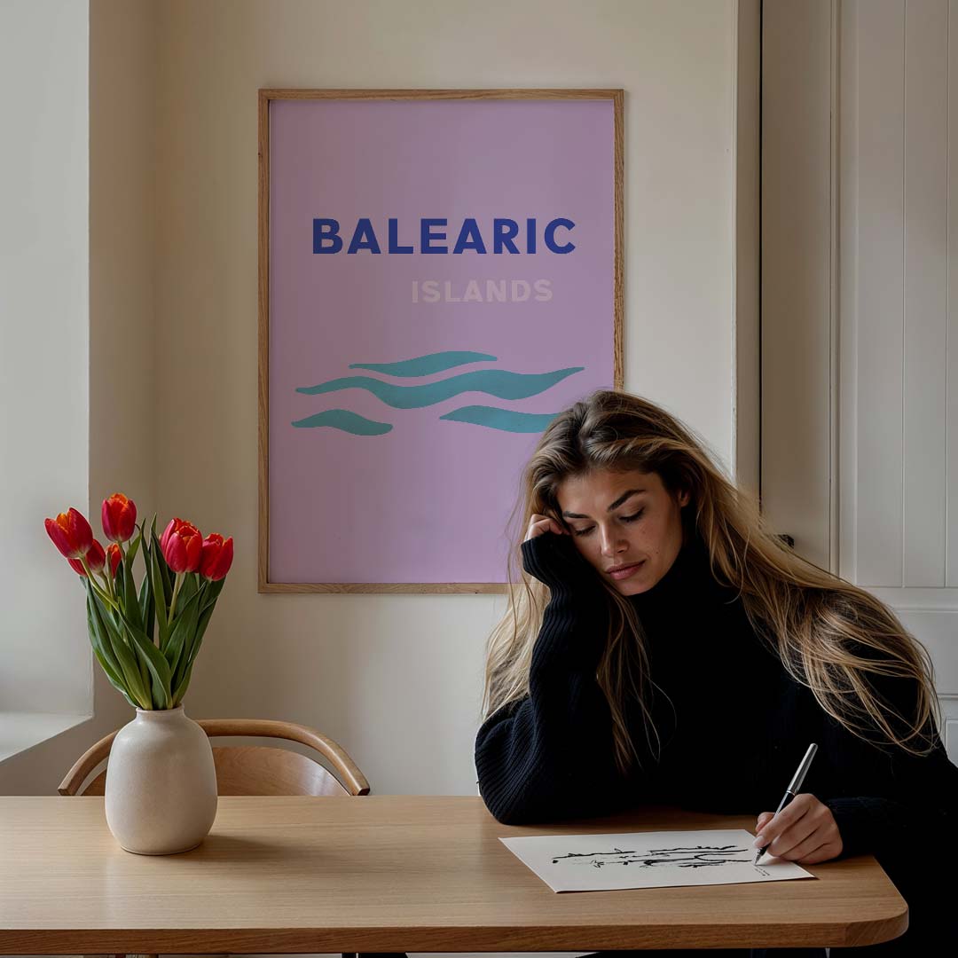 Droomachtige Balearische Eilanden – staande zomer wanddecoratie van WallArtistic