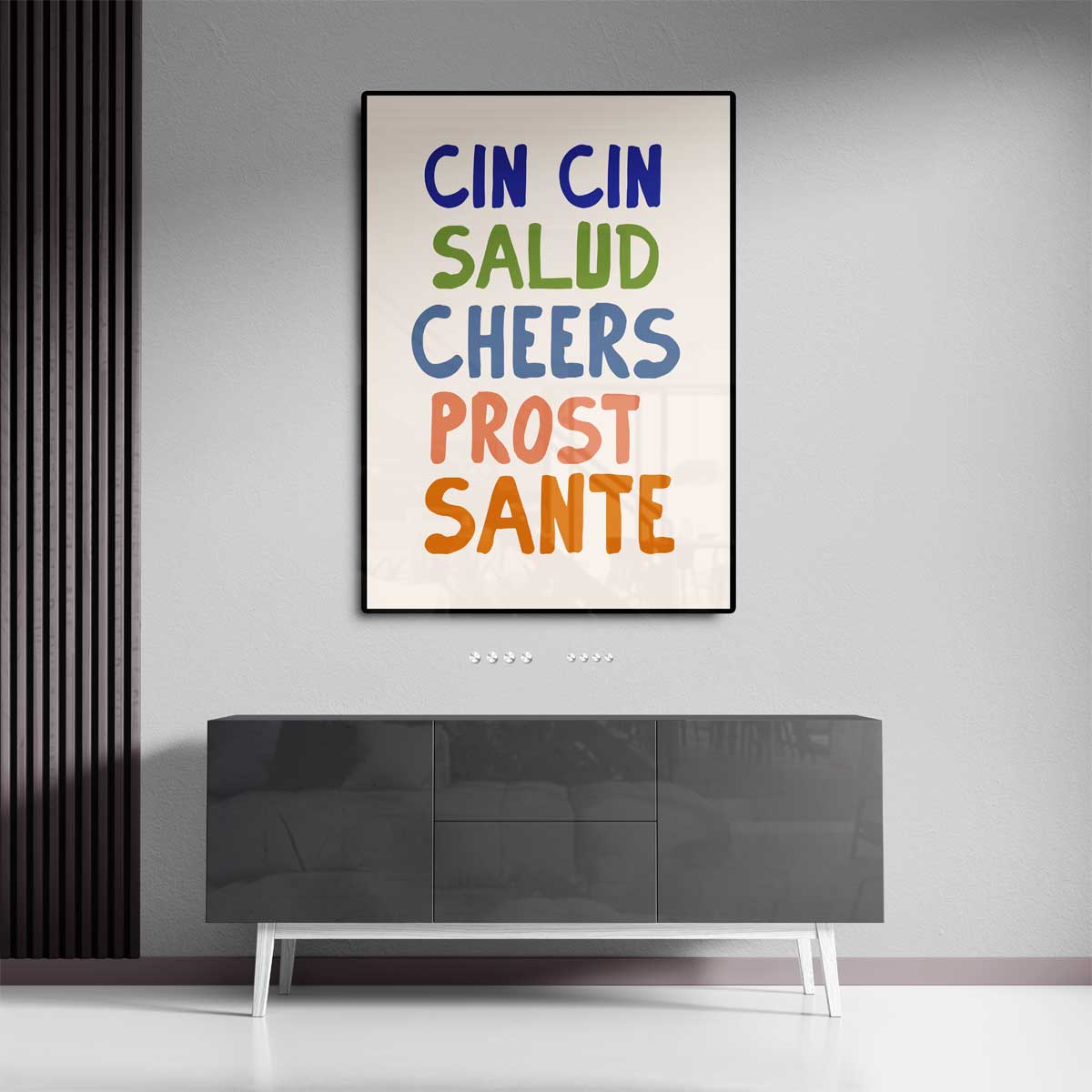 Internationale Proost – staande wandkunst voor woonkamer of interieur