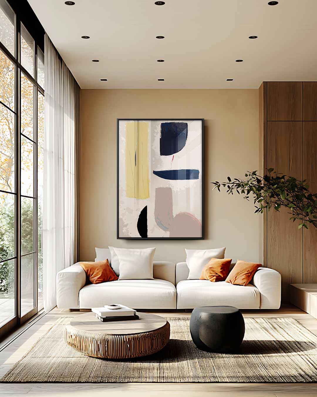 Moderne Abstracte Compositie – staande wandkunst voor woonkamer of interieur