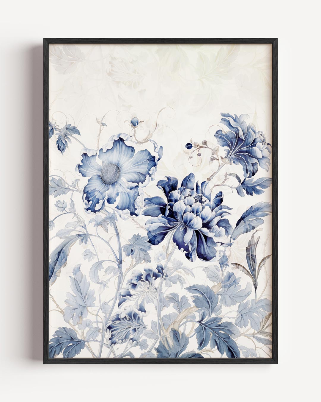 Blauwe Bloemenpracht – bloemen portret poster als wanddecoratie