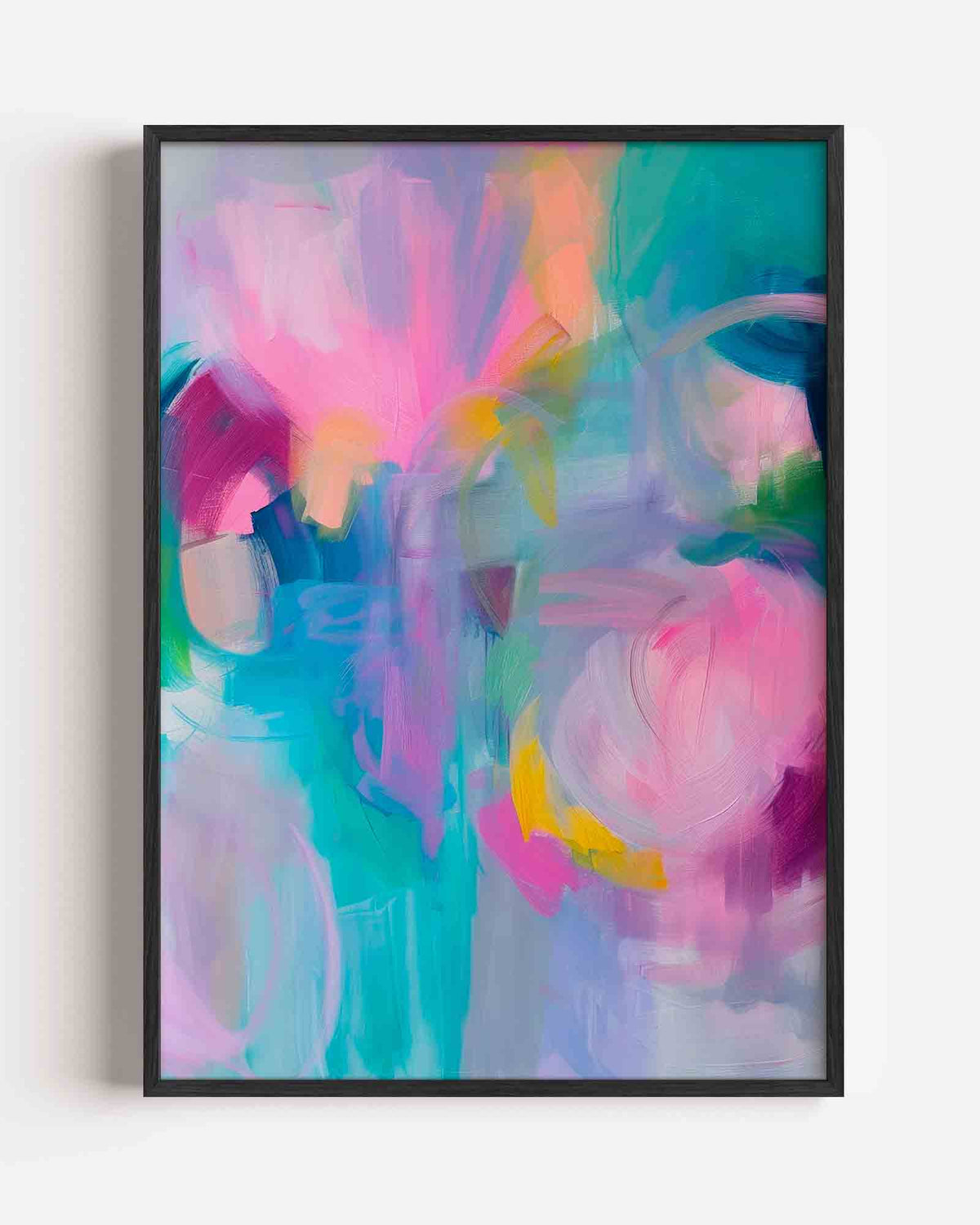 Abstracte kleurenexplosie – abstracte textuur portret poster als wanddecoratie