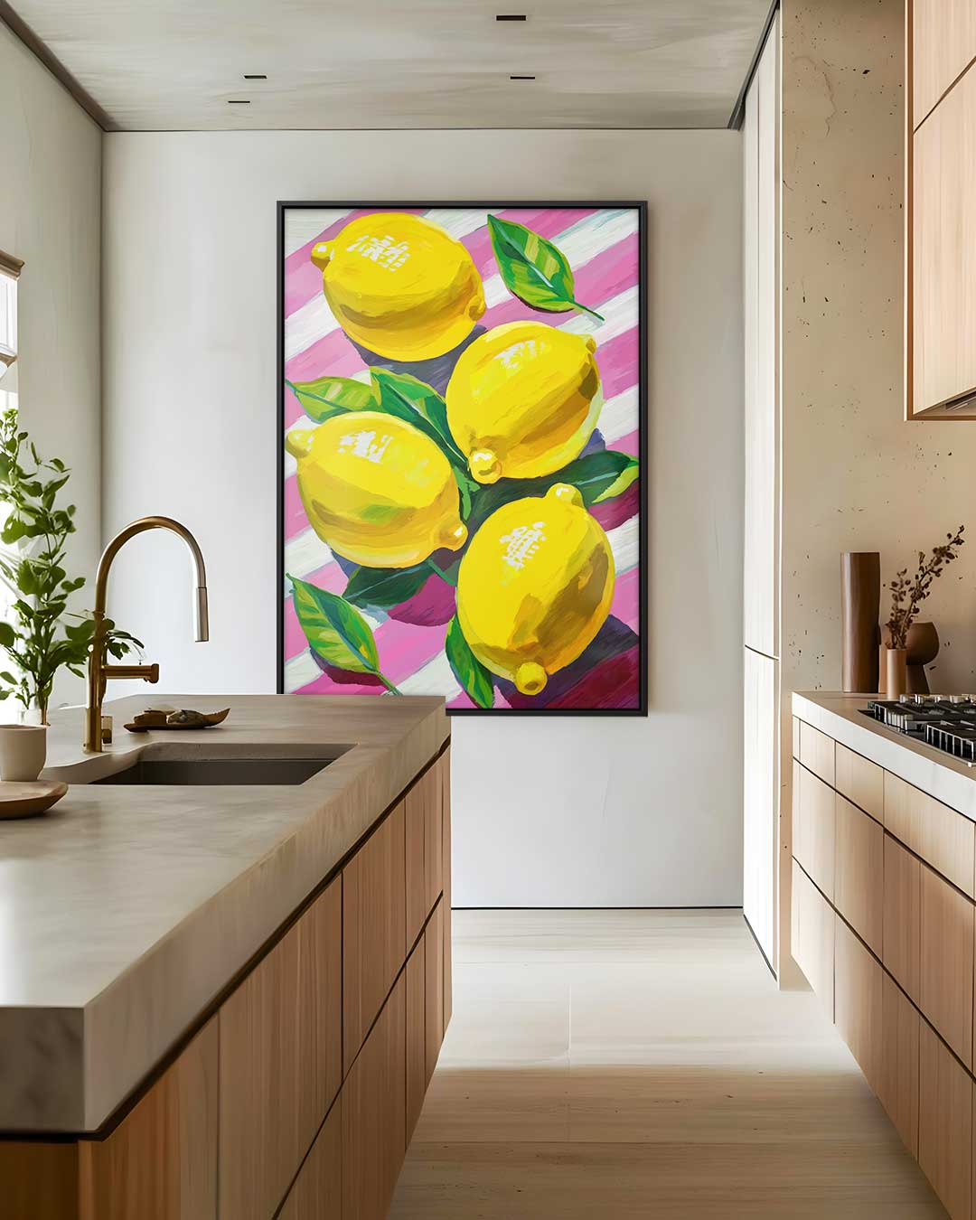 Citroenen op Lente Achtergrond – staand kunstwerk voor modern interieur
