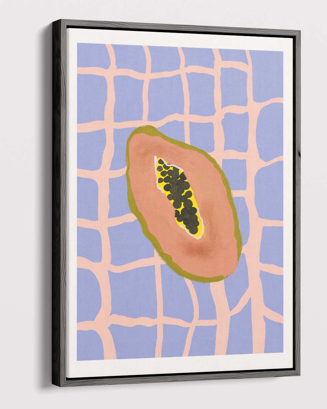 Tropische Papaya Vibes – canvas wanddecoratie in portret formaat