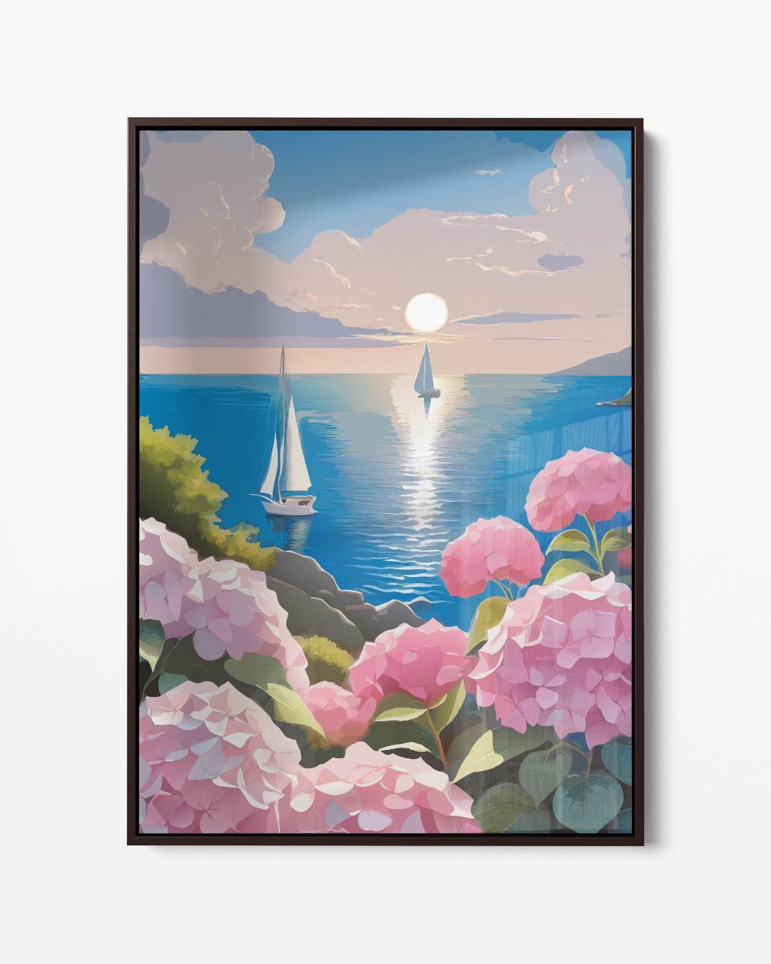 Zomerzeiltocht bij Zonsondergang – portret kunstwerk als wanddecoratie
