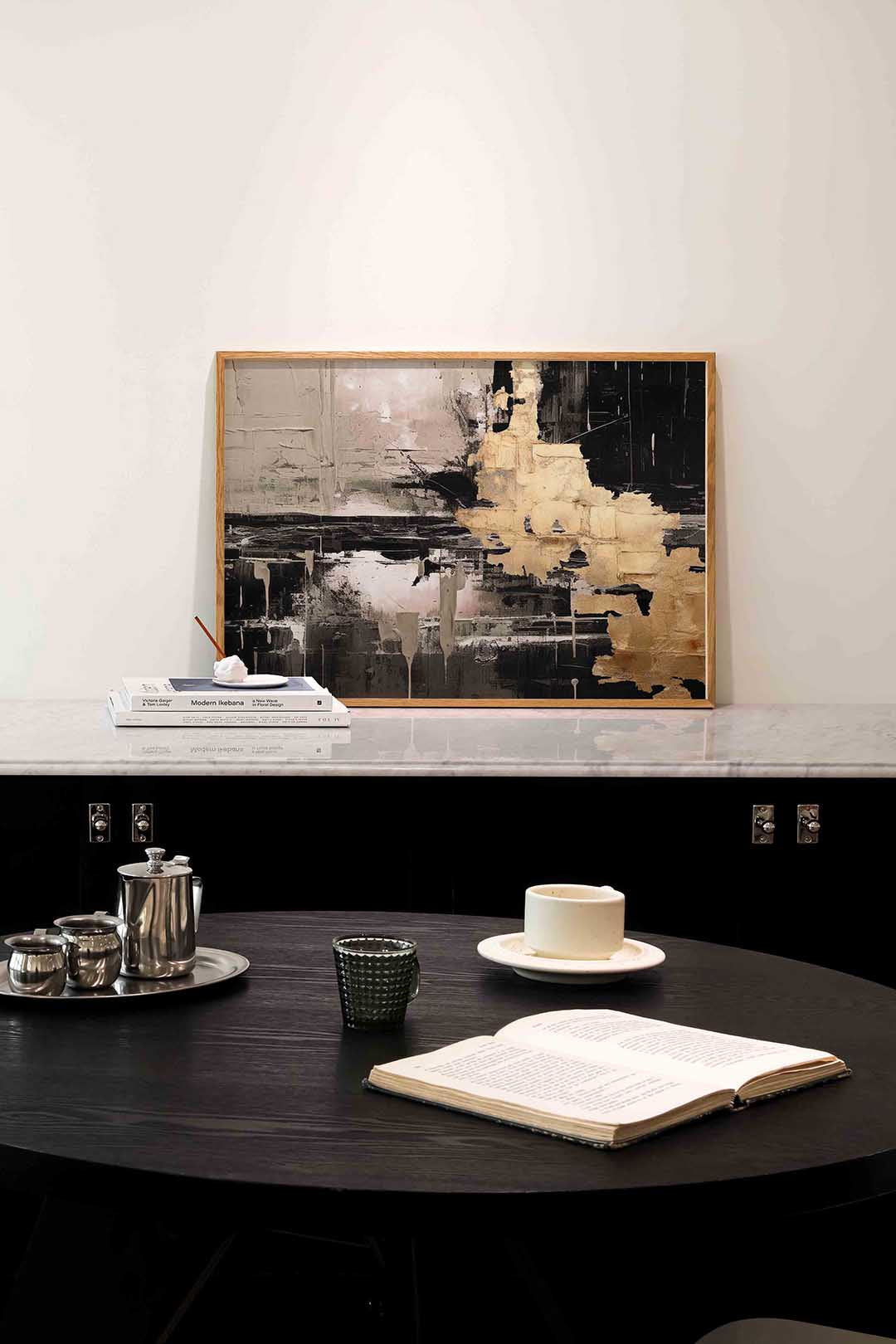 Abstracte vormen – abstracte poster in liggend formaat