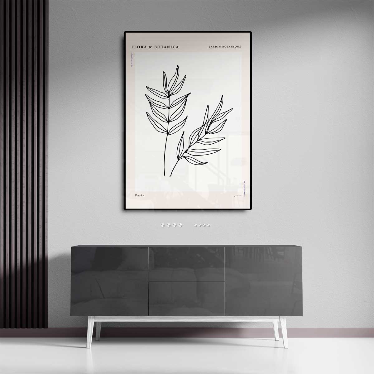 Botanische Illustratie "Eenvoudig Blad – dibond kunstwerk als wanddecoratie