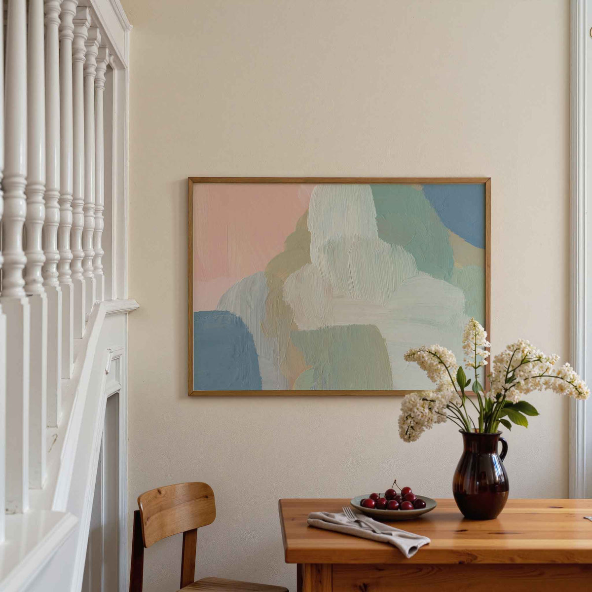Abstracte kleurencompositie – artistieke poster in liggend formaat