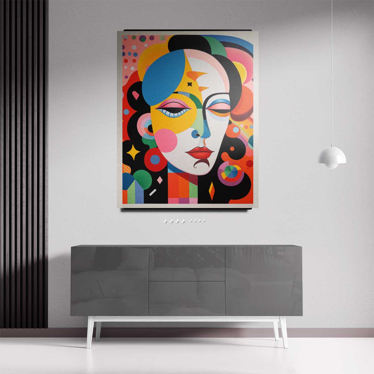 Kleurrijke Dromenportret – staand kunstwerk voor modern interieur