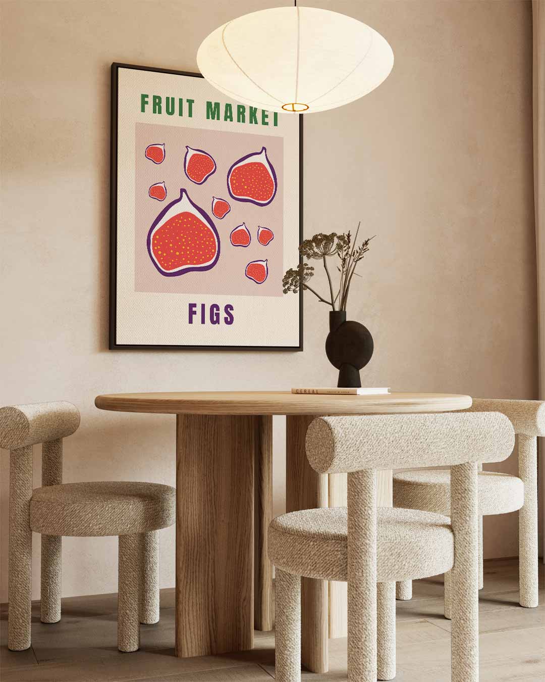 Fruitig Vijgen Design Poster – canvas wanddecoratie in portret formaat