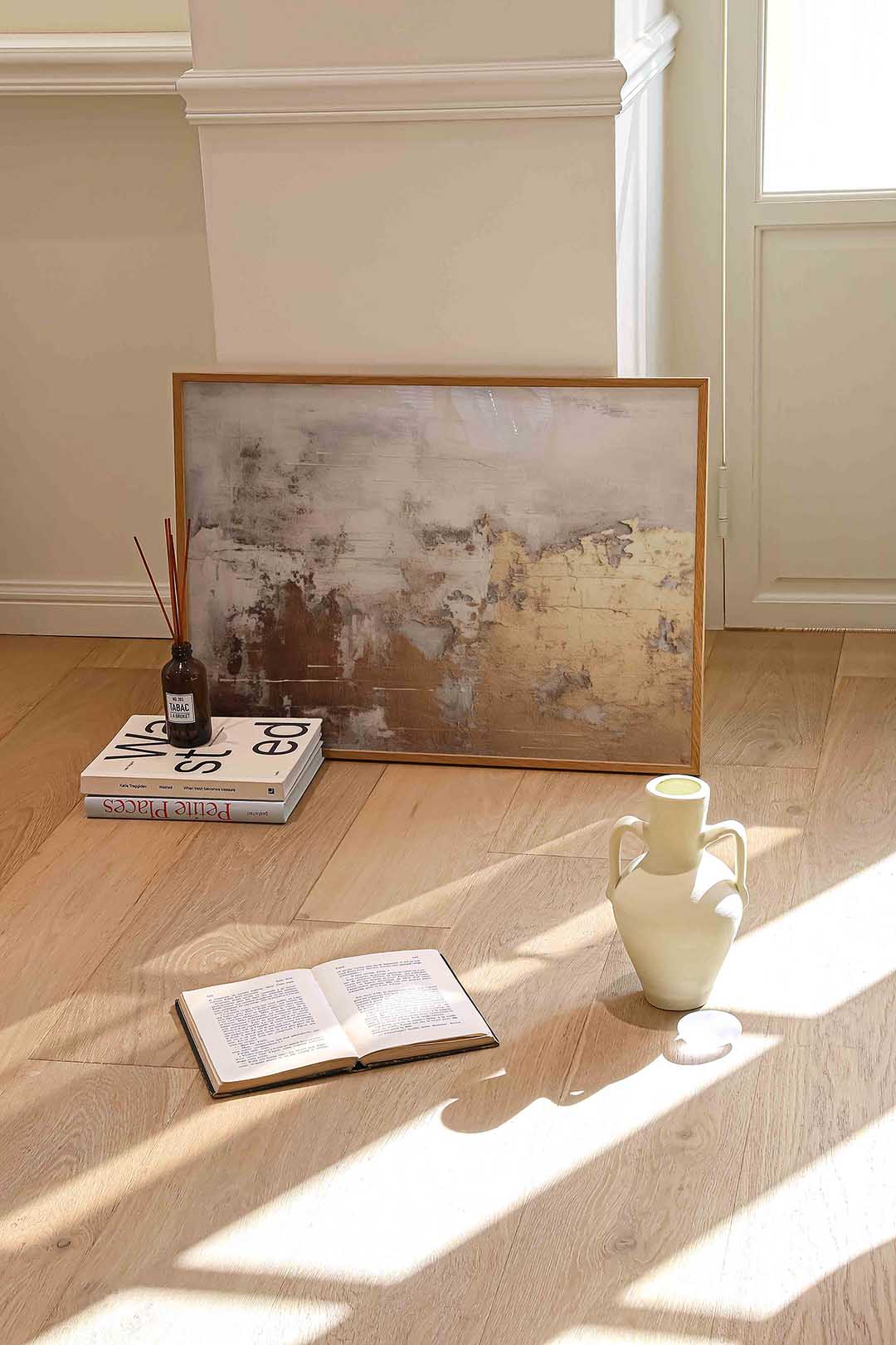Abstracte textuur – liggende abstracte wanddecoratie van WallArtistic
