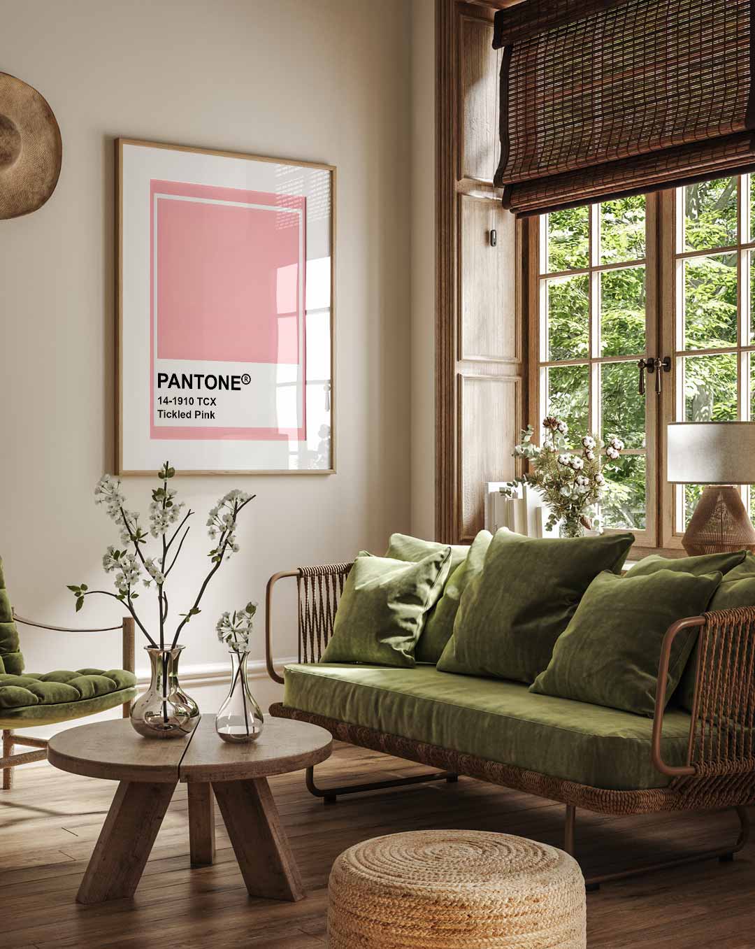 Zachte Roze Vibes – staande muurposter met Popart uitstraling