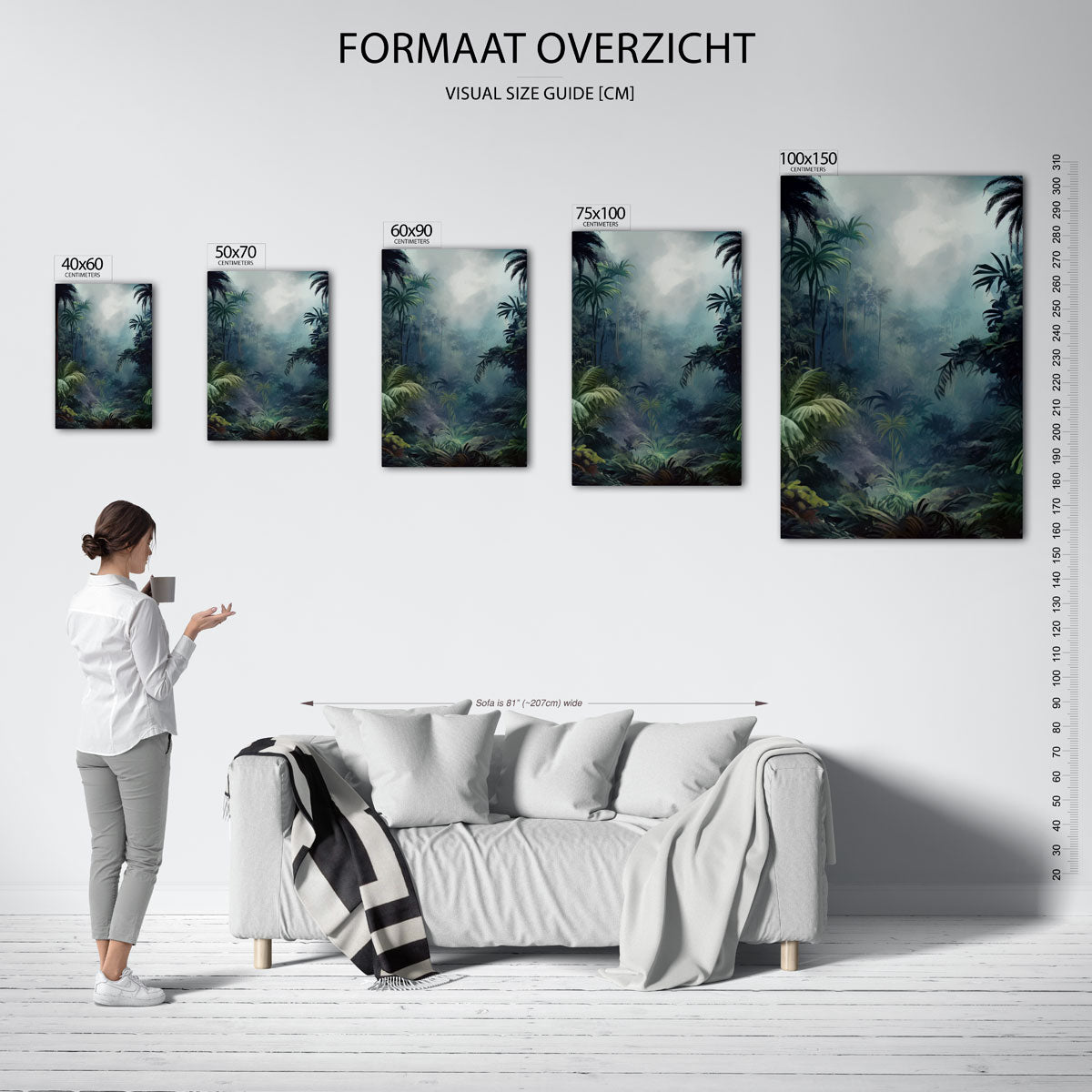 Mysterieuze jungle – staand wanddecoratie kunstwerk