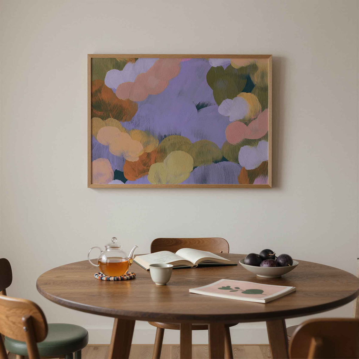 Abstracte wolken – liggende schilderkunst wanddecoratie van WallArtistic